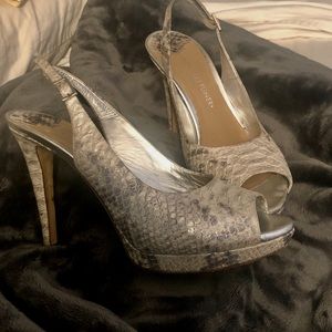 Donald Pilner Italy made elegant genuine leather 6” platform heels cushion sole.